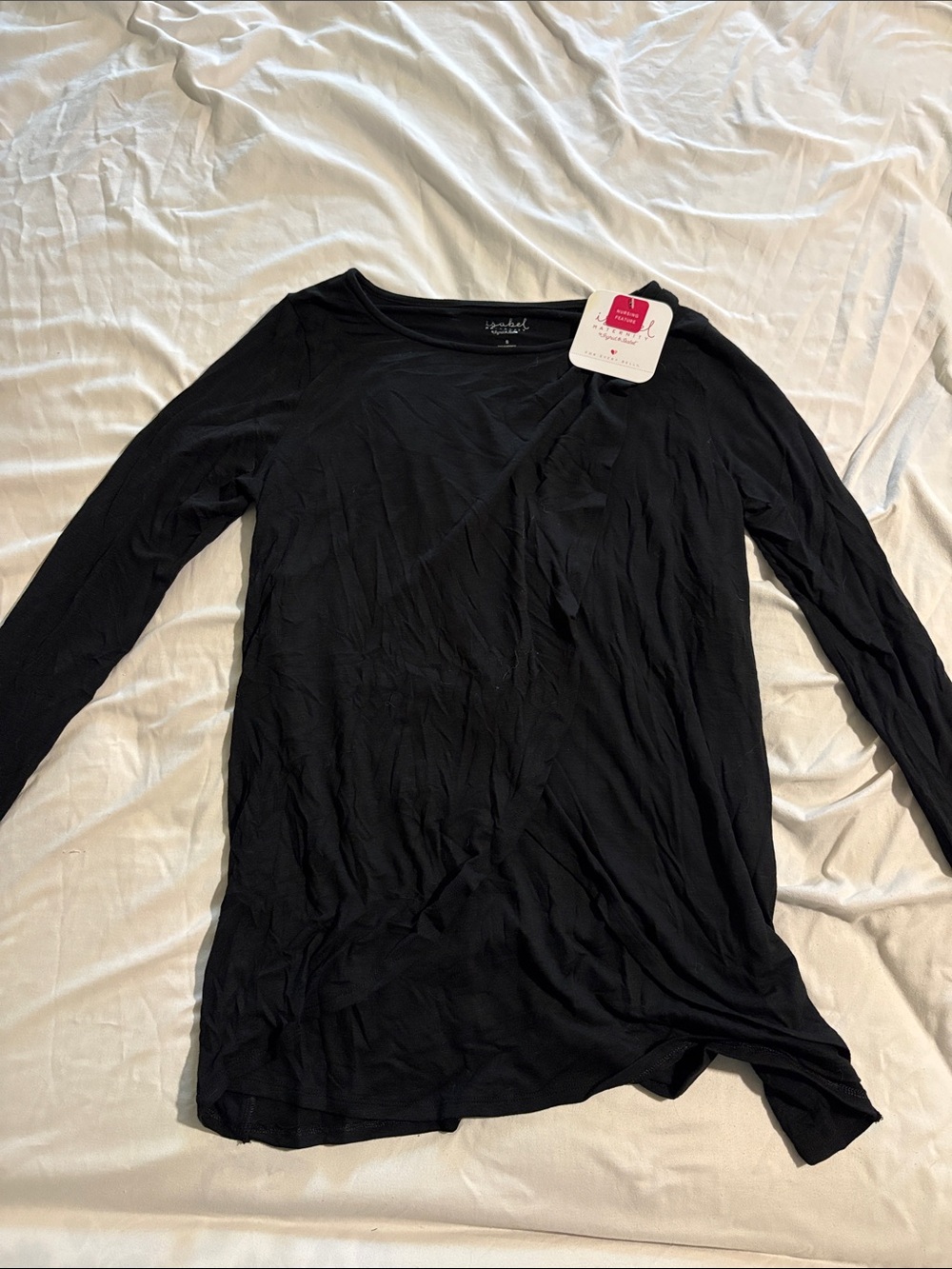 Isabel Maternity by Ingrid & Isabel Black Long-Sleeve Crew Tee